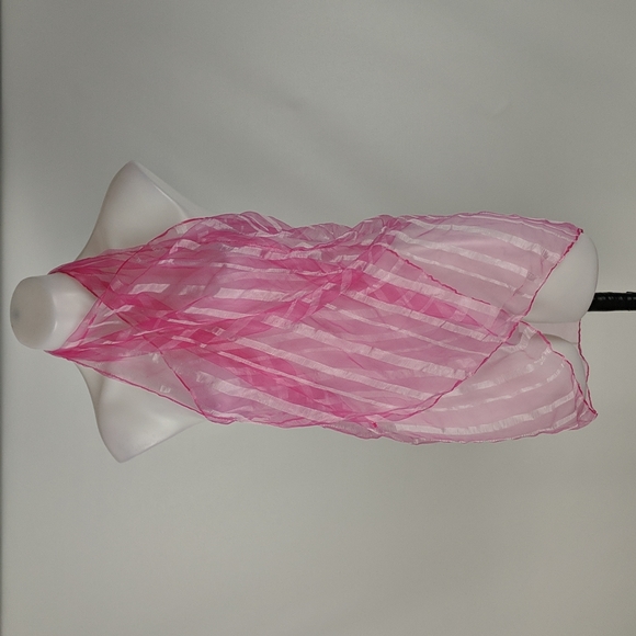 Scarf Sarong Pink Stripe Sheer NEW - Picture 2 of 7